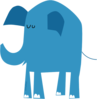 Blue Cartoon Elephant Clip Art